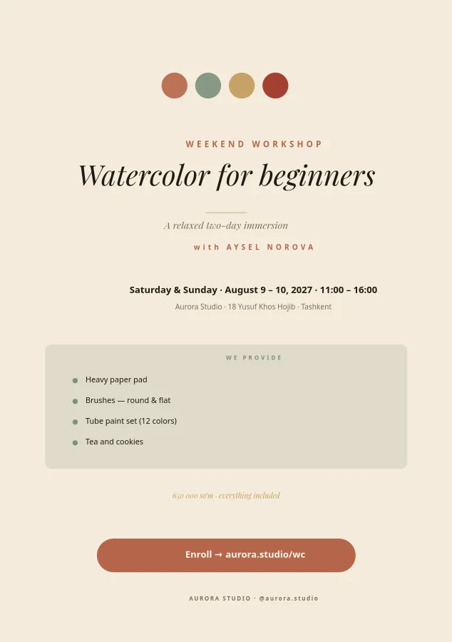 TALLER — Fin de semana de acuarela