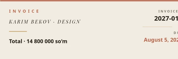 INVOICE — Freelancer Header