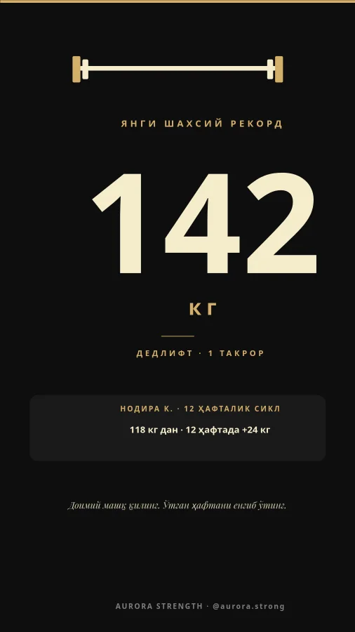 ШАХСИЙ РЕКОРД — Gym PR