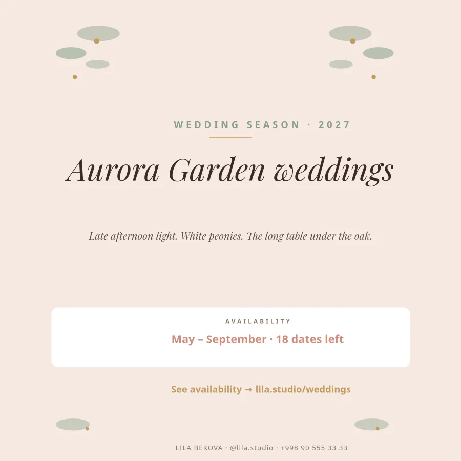 WEDDING SEASON — Garden Teaser