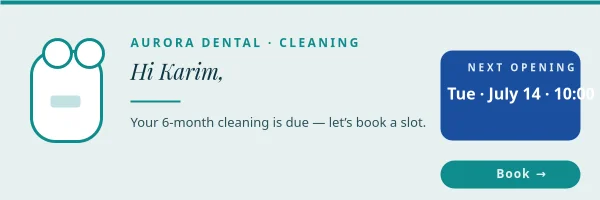 DENTAL CLEAN — Reminder Header