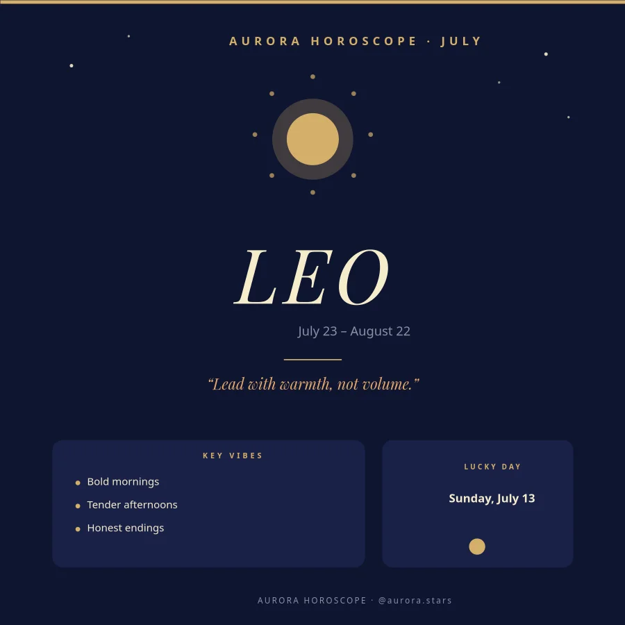 HOROSCOPE — Leo Monthly