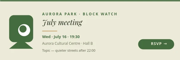 NEIGHBORHOOD WATCH — Meeting Header