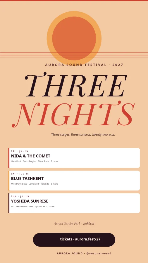 MUSIC FESTIVAL — 3 Day Lineup