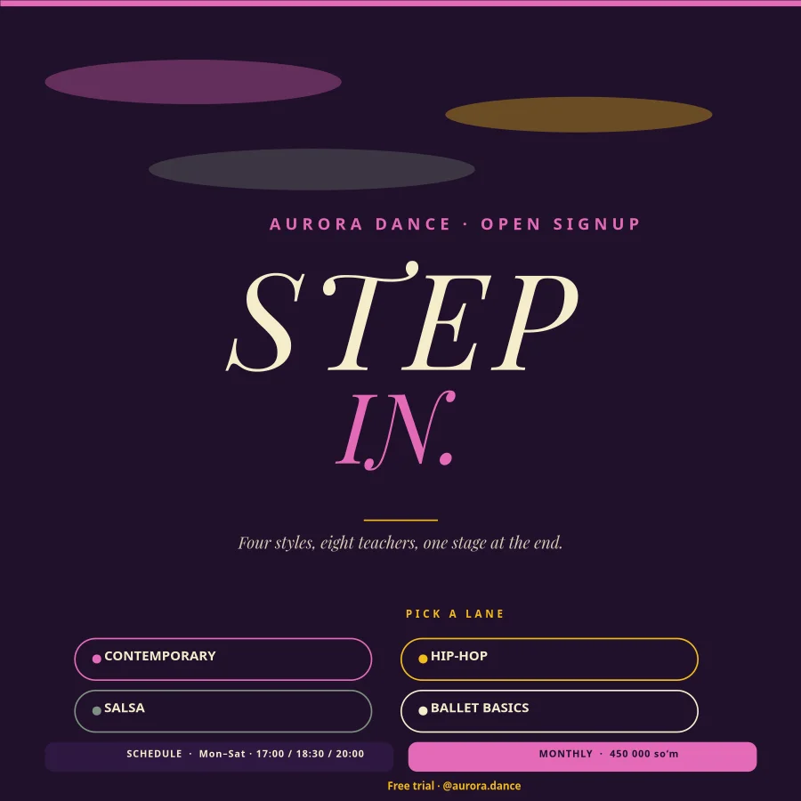 DANCE CLASS — Open Signup