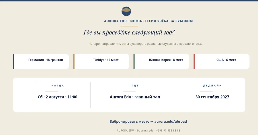 УЧЁБА ЗА РУБЕЖОМ — Инфо-Сессия
