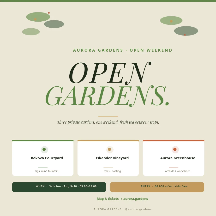 GARDEN TOUR — Open Weekend
