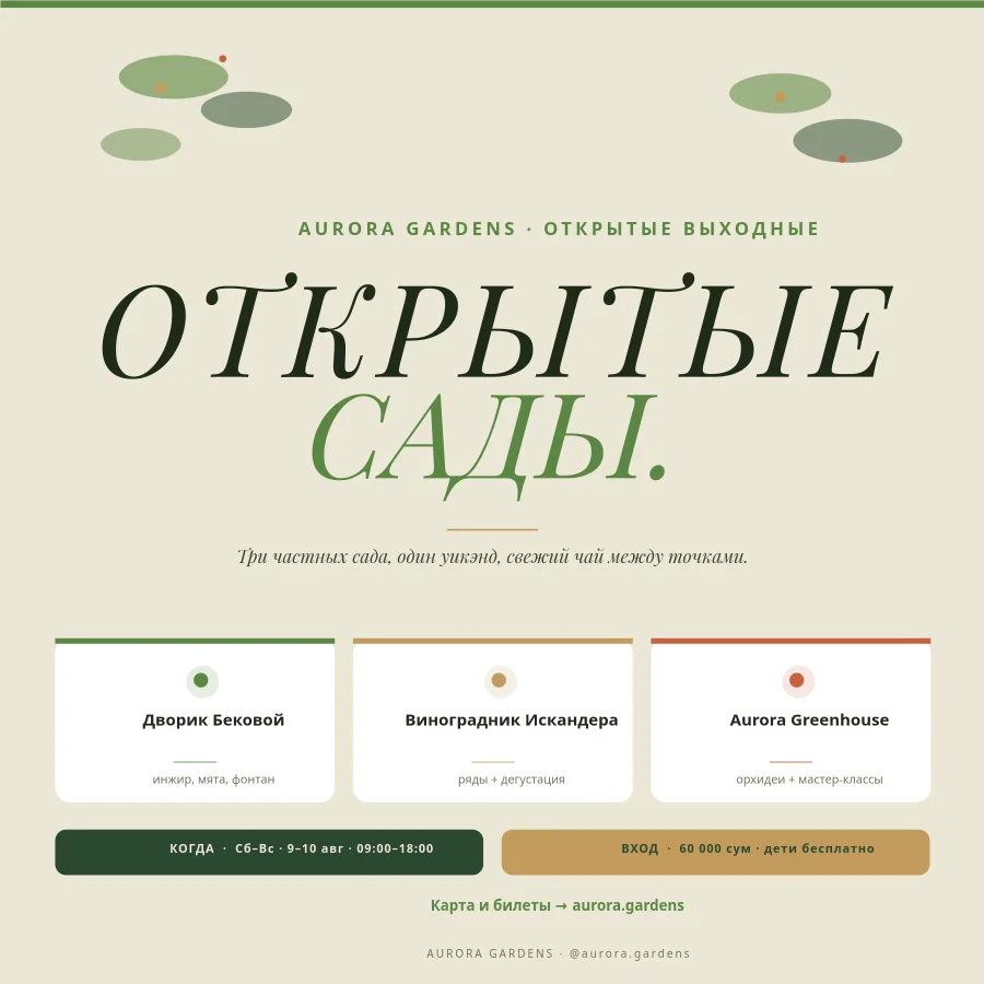 САДОВЫЙ ТУР — Открытые Выходные