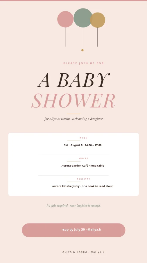 BABY SHOWER — Gentle Invite