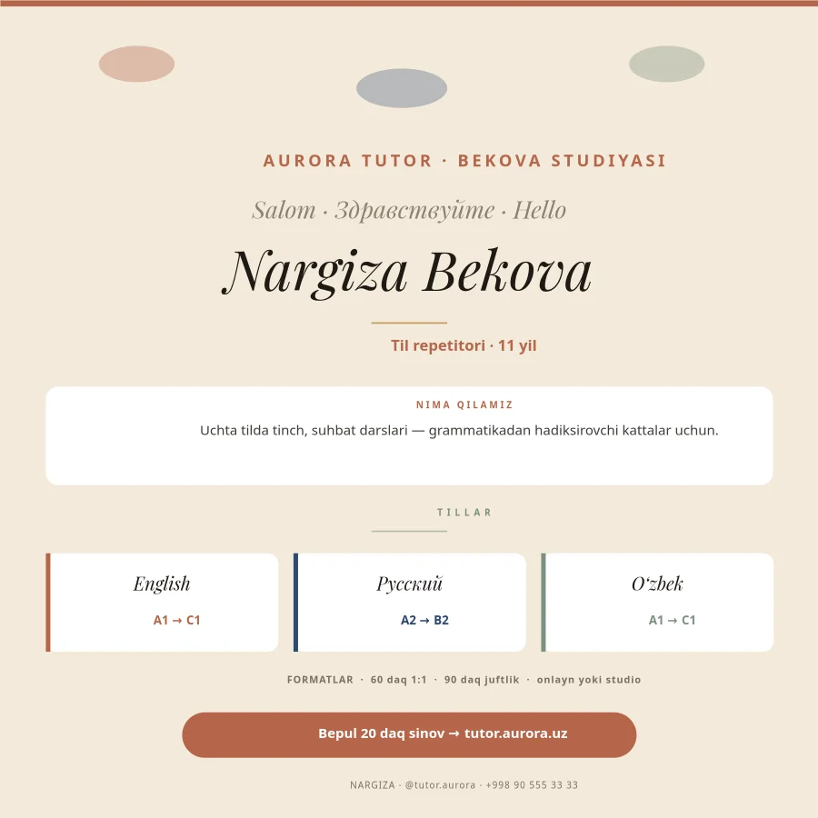 TIL REPETITORI — Tanishuv Karta