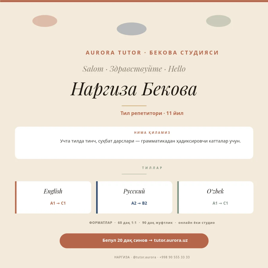 ТИЛ РЕПЕТИТОРИ — Танишув Карта