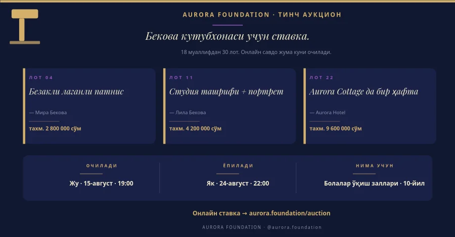 ХАЙРИЯ АУКЦИОНИ — Тинч Савдо Очиқ
