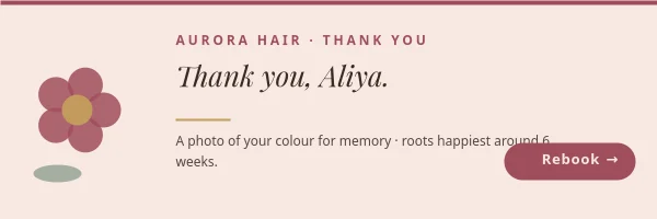 HAIR SALON — Thank-You Header