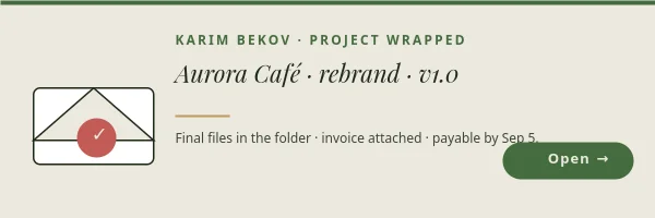 PROJECT CLOSEOUT — Freelance Header