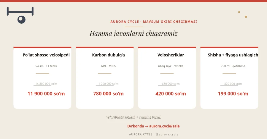 VELOSIPED DUKONI — Mavsum Oxiri