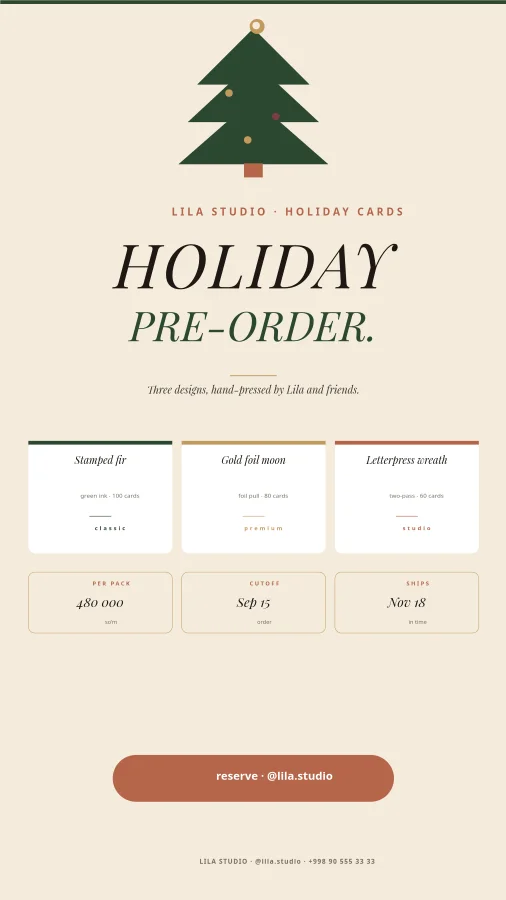 HOLIDAY CARDS — Pre-Order