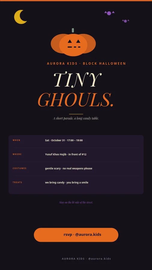 KIDS HALLOWEEN — Parade & Treats