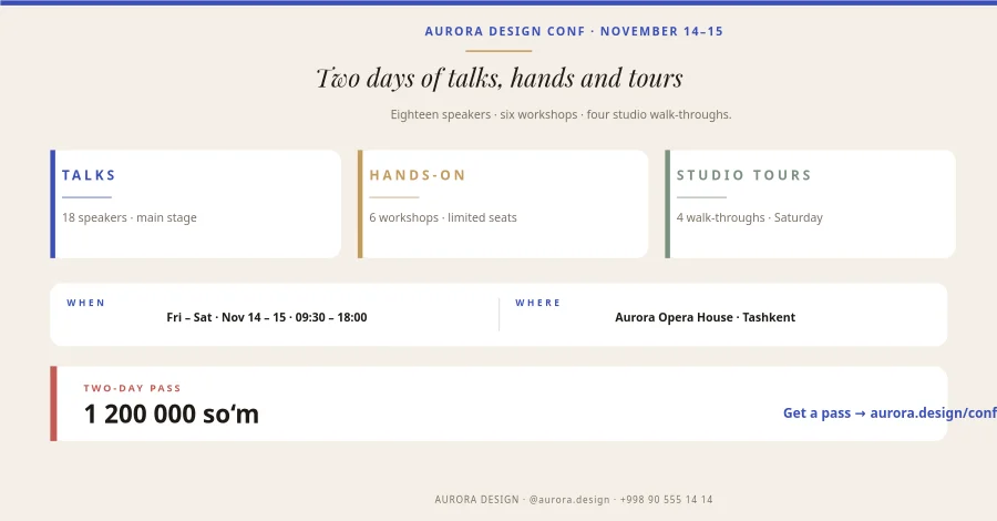 CONFERENCIA DE DISEÑO — Pase de dos días