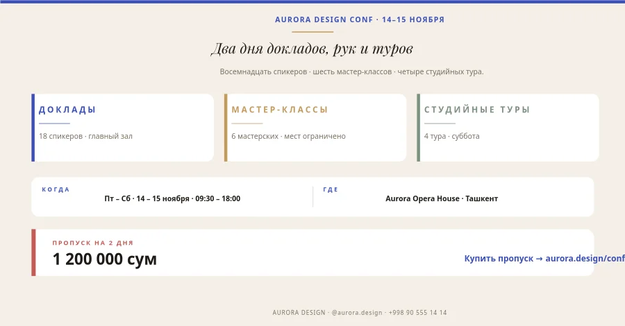 ДИЗАЙН-КОНФЕРЕНЦИЯ — Пропуск на 2 Дня