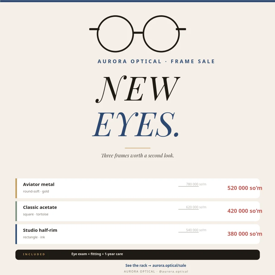 EYEWEAR — Frame Sale