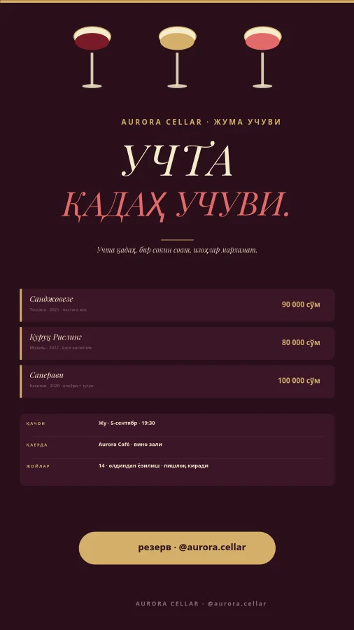ВИНО ТАТИБ КЎРИШ — Жума Учуви