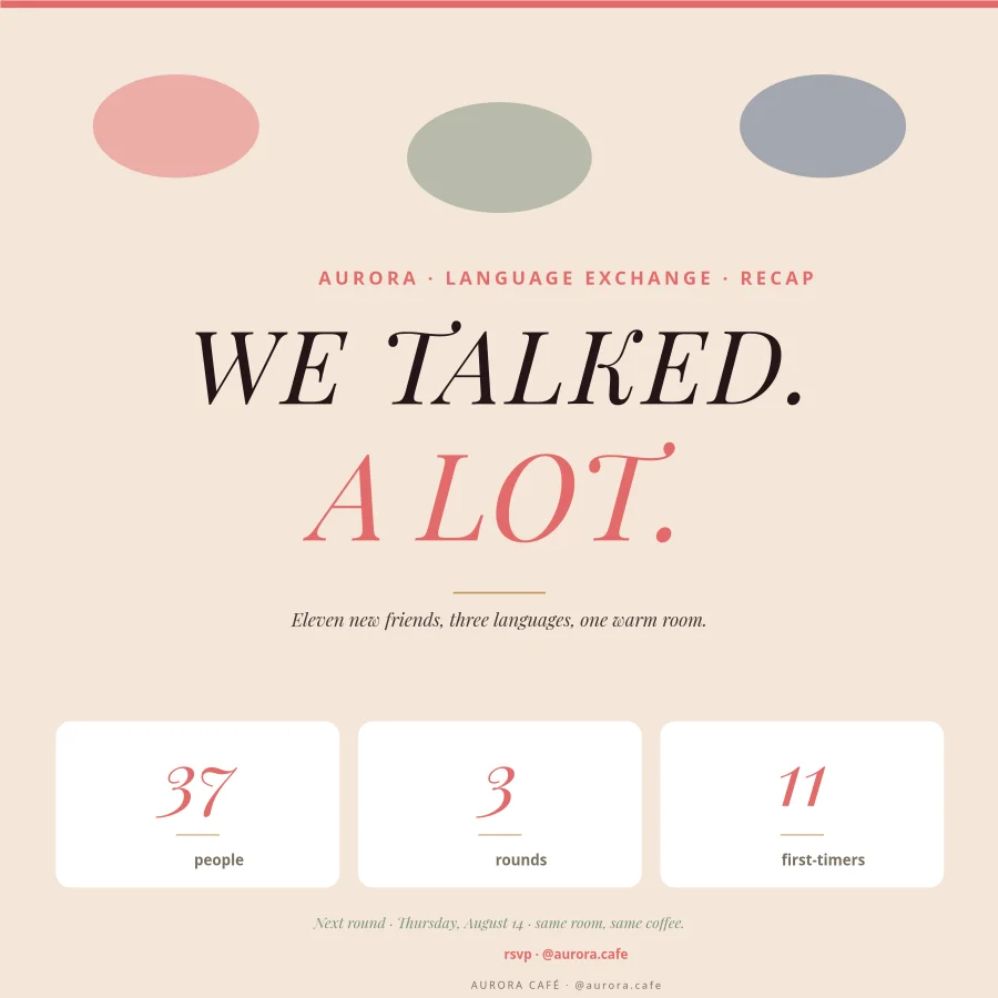 LANGUAGE EXCHANGE — Thursday Recap