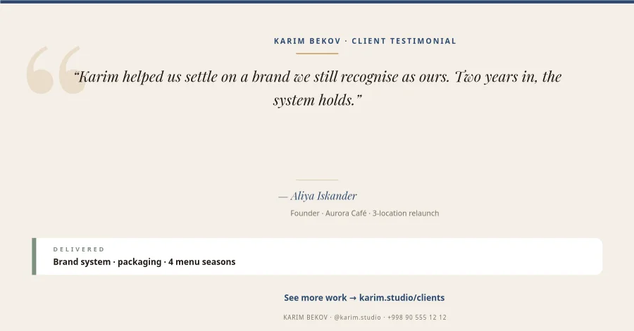 TESTIMONIAL — Client Quote
