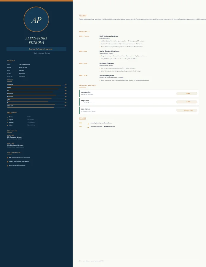 RESUME — Senior Software Engineer