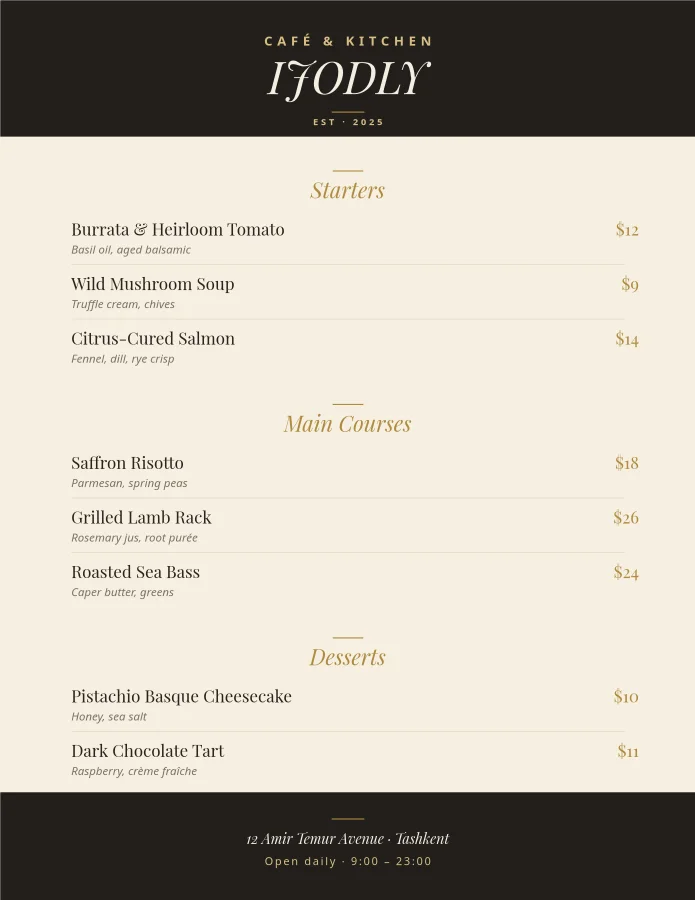 Café Menu