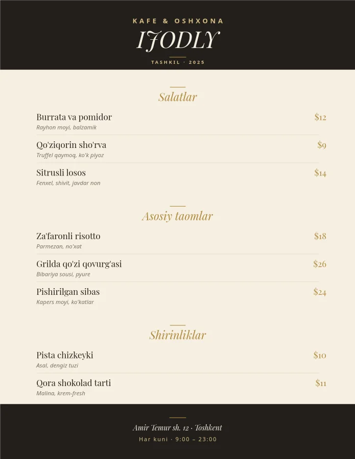Café Menu
