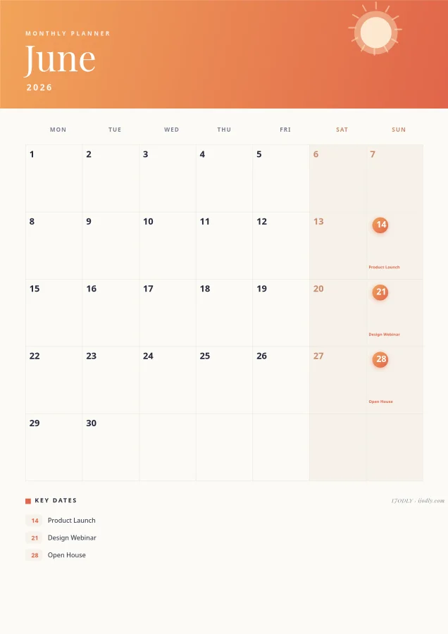 Monthly Calendar