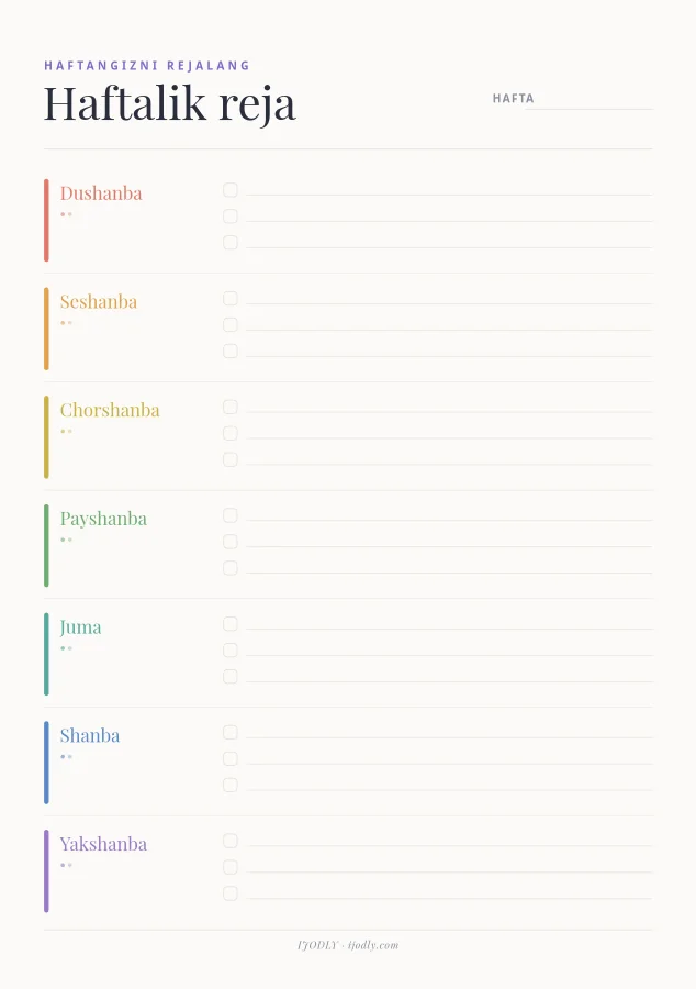 Weekly Planner