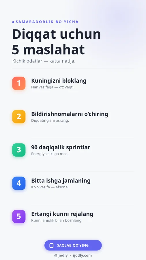 5 Tips Infographic