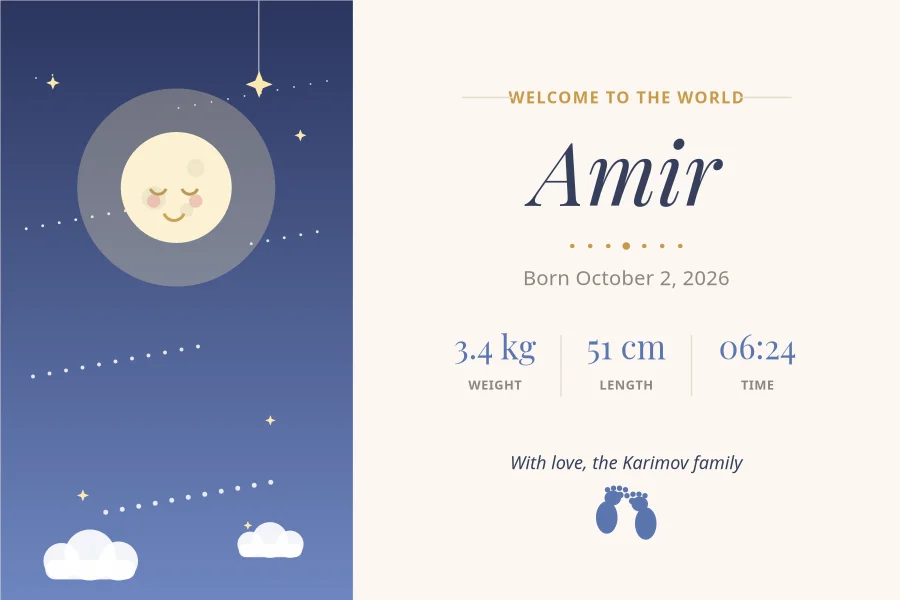 IJODLY · Newborn Announcement