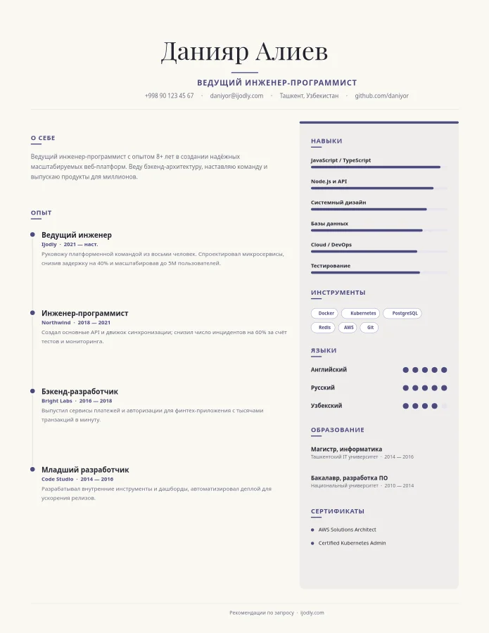 Developer Resume
