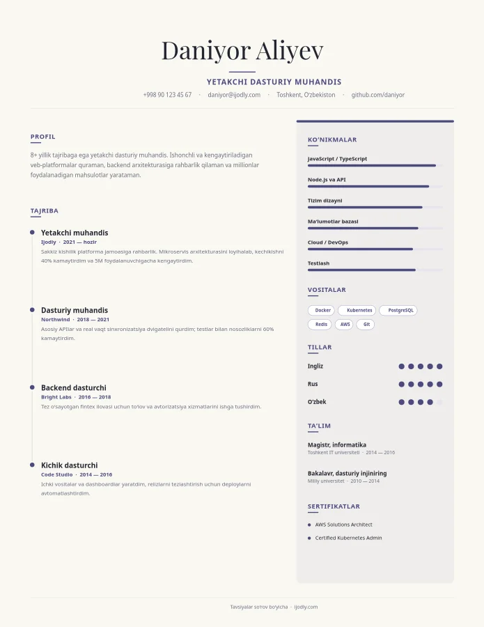 Developer Resume