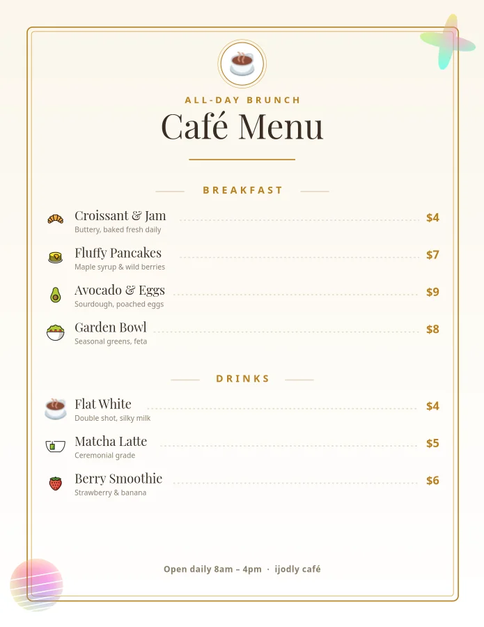 Café Menu