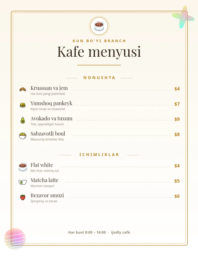 Café Menu