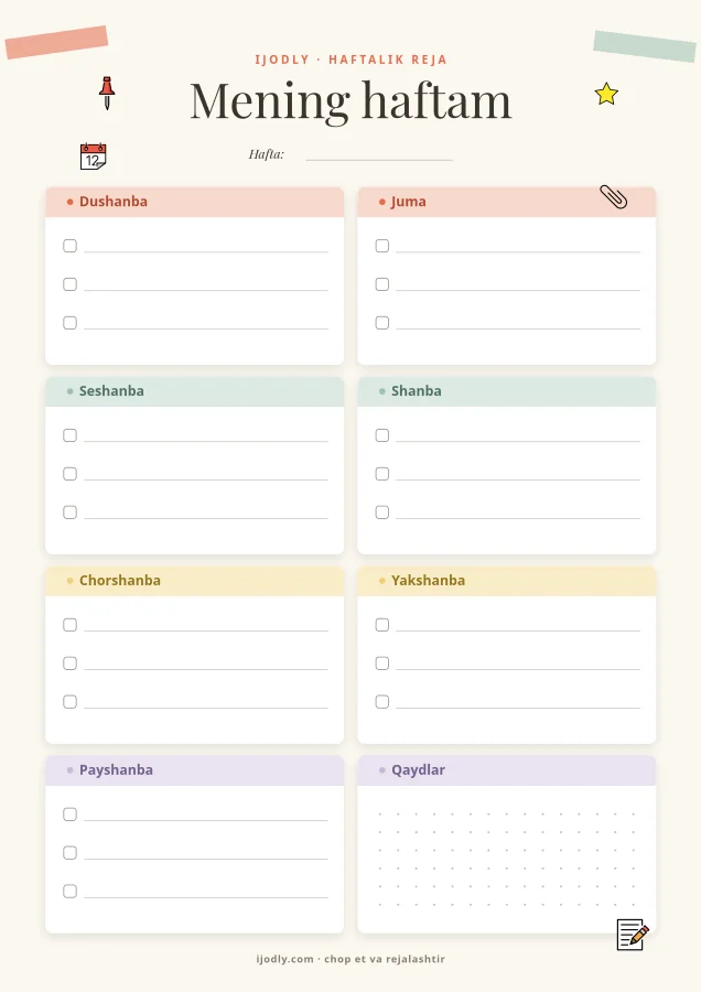 Weekly Planner