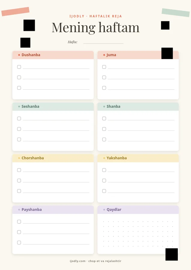 Weekly Planner