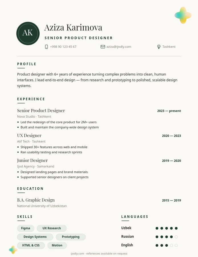 Monogram Resume