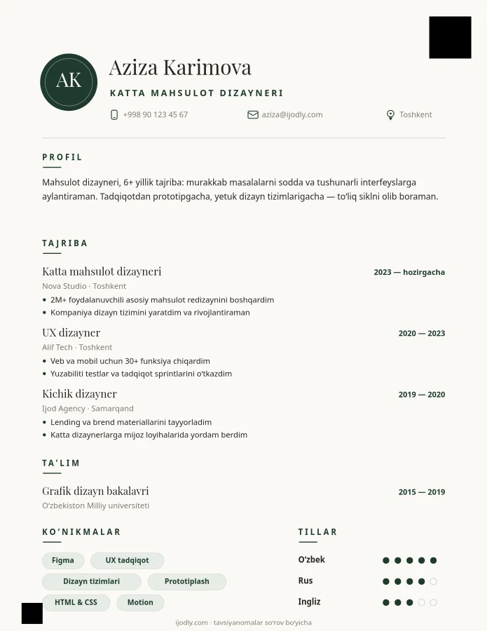 Monogram Resume