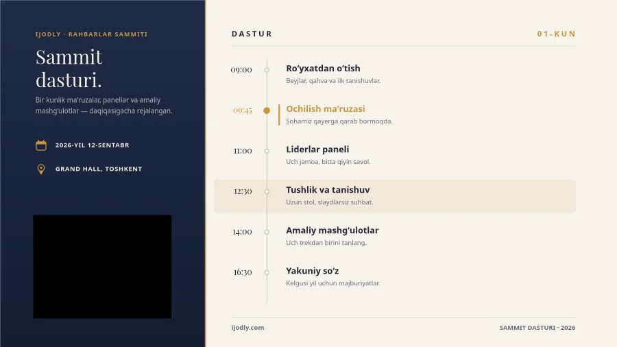 Summit Agenda