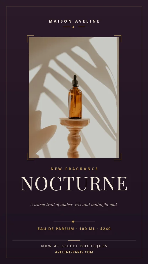 Aveline Nocturne Fragrance Ad