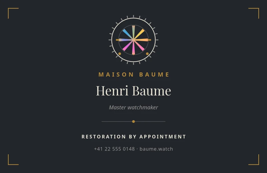 Maison Baume Watchmaker Business Card