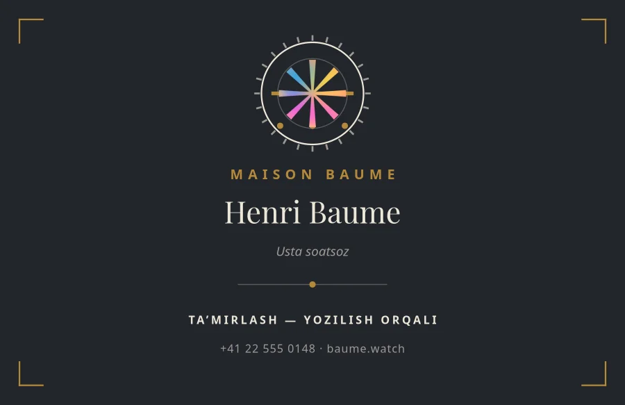 Maison Baume Watchmaker Business Card